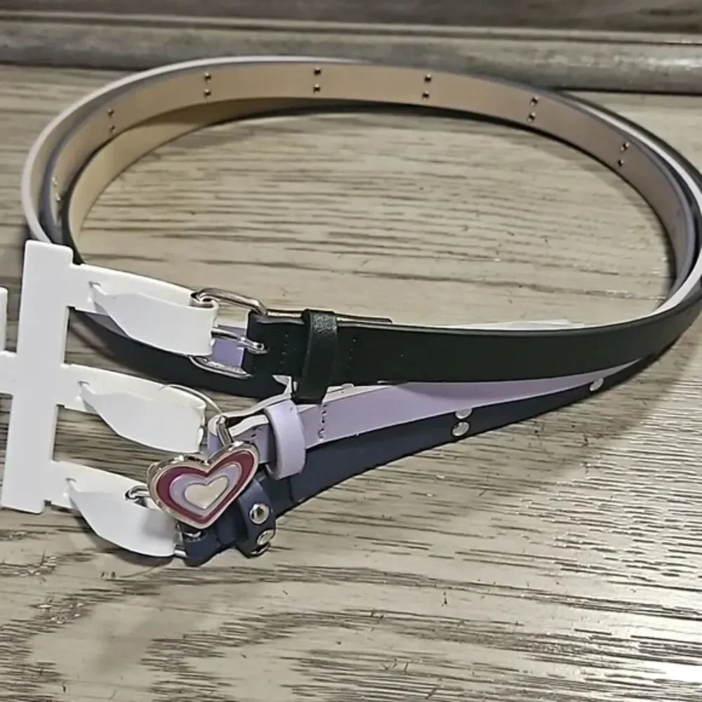 Girls' 3pk Belt Set, NEW